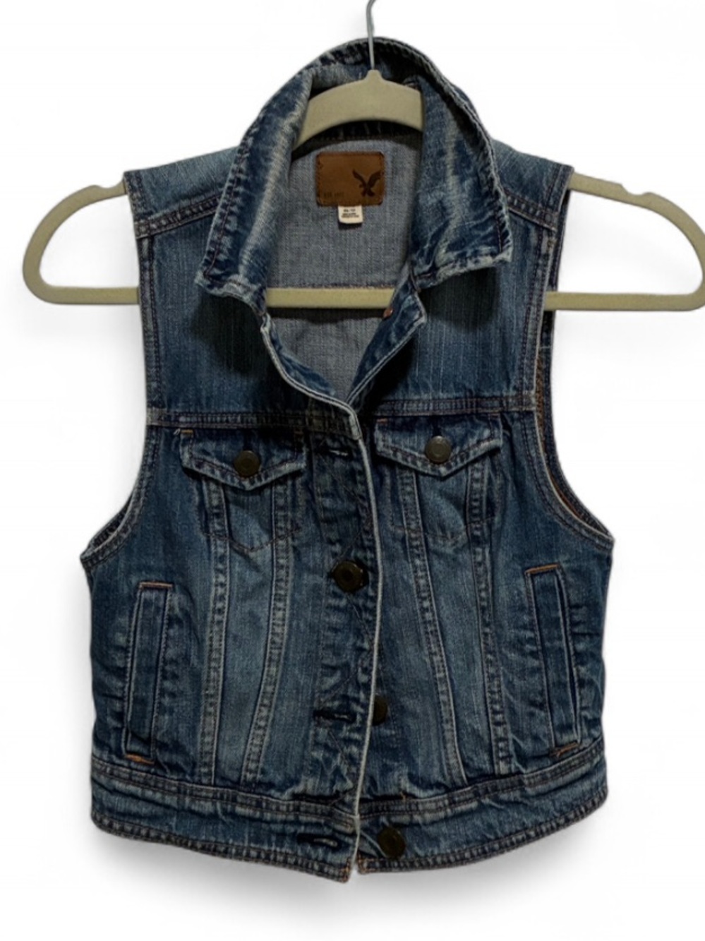Y2K American Eagle Outfitters Blue Denim Vest